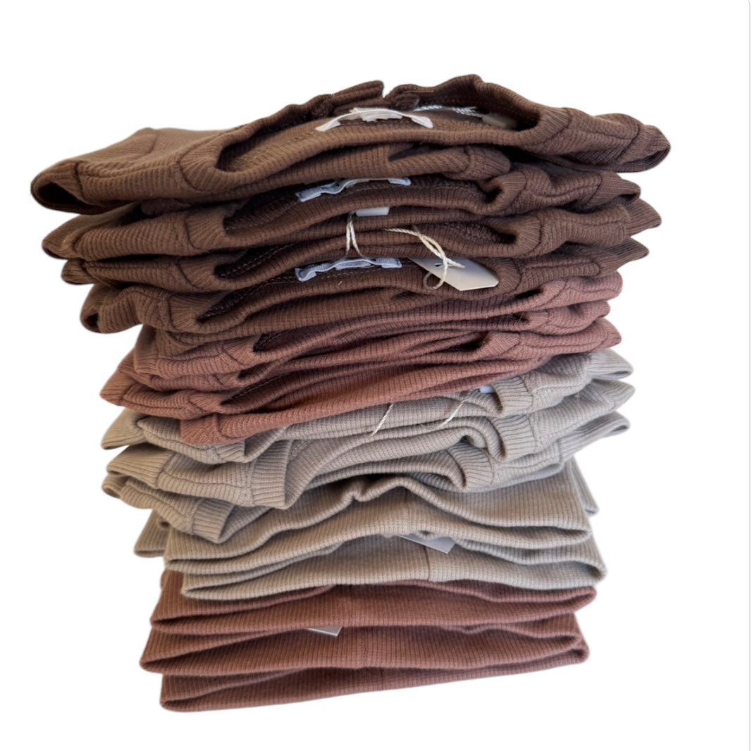 Claypot neutral gender ribbed baby leggings